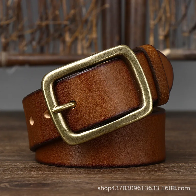 Male Retro Fashion Pin Buckle Men Belt Buckle Jeans First Layer Cowhide Genuine Leather Business Formal Luxury Quality Designer
Male Retro Fashion Pin Buckle Men Belt Buckle Jeans First Layer Cowhide Genuine Leather Business Formal Luxury Quality Designer