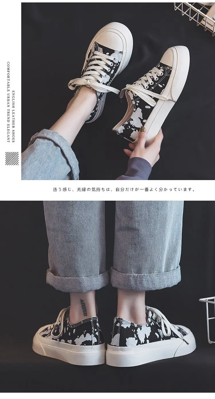 2021 Korean version of low-top platform platform canvas shoes female cow spotted shoes big toe shoes net red tide
2021 Korean version of low-top platform platform canvas shoes female cow spotted shoes big toe shoes net red tide