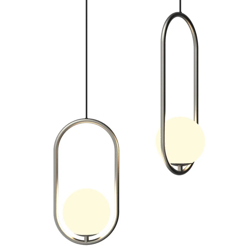 Nordic Led Pendant Lights Lighting Luminaire Industriel Hanging Lamp Lustre Suspension Ball Glass glod art Kitchen Pendant Lamp