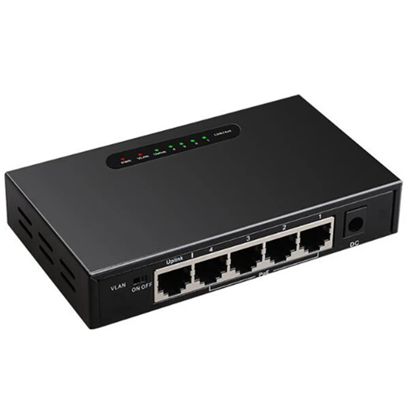 5-Port Poe Gigabit Switch Unmanaged Power Supply with Vlan Function 52V1.25A 1000Mps Switch EU Plug
5-Port Poe Gigabit Switch Unmanaged Power Supply with Vlan Function 52V1.25A 1000Mps Switch EU Plug