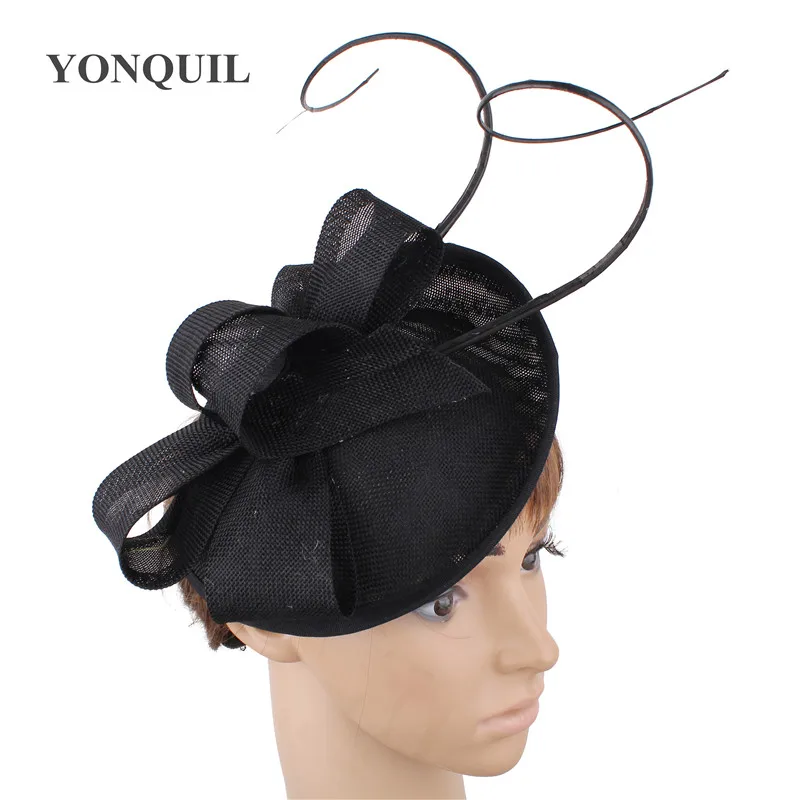 

Black Wedding Classic Bridal Chapeau Cap Hair Pin Ladies Women Fascinator Hat Elegant Bride Mariage Headpiece Fashion New Hats