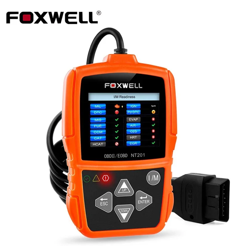 FOXWELL NT201 OBD2 Automotive Scanner EOBD Engine Light Fault Code Readers I/M Readiness LIVE Date OBD2 Car Diagnostic Tool
FOXWELL NT201 OBD2 Automotive Scanner EOBD Engine Light Fault Code Readers I/M Readiness LIVE Date OBD2 Car Diagnostic Tool