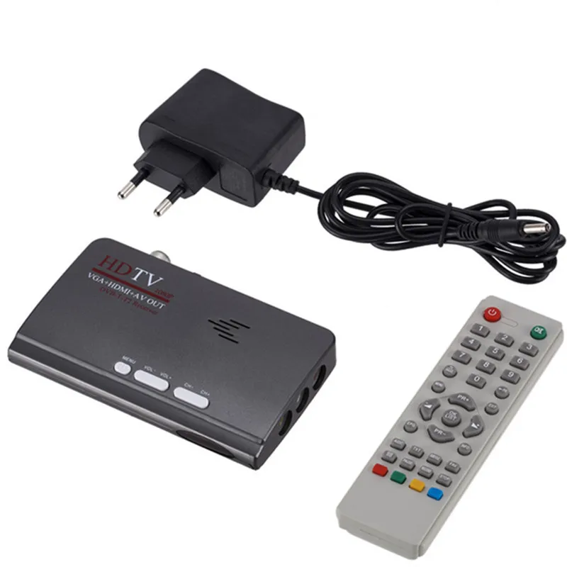 

DVB-T/DVB-T2 TV Tuner Receiver DVB T/T2 TV Box VGA AV CVBS 1080P HDMI digital HD Satellite receiver With Remote Control