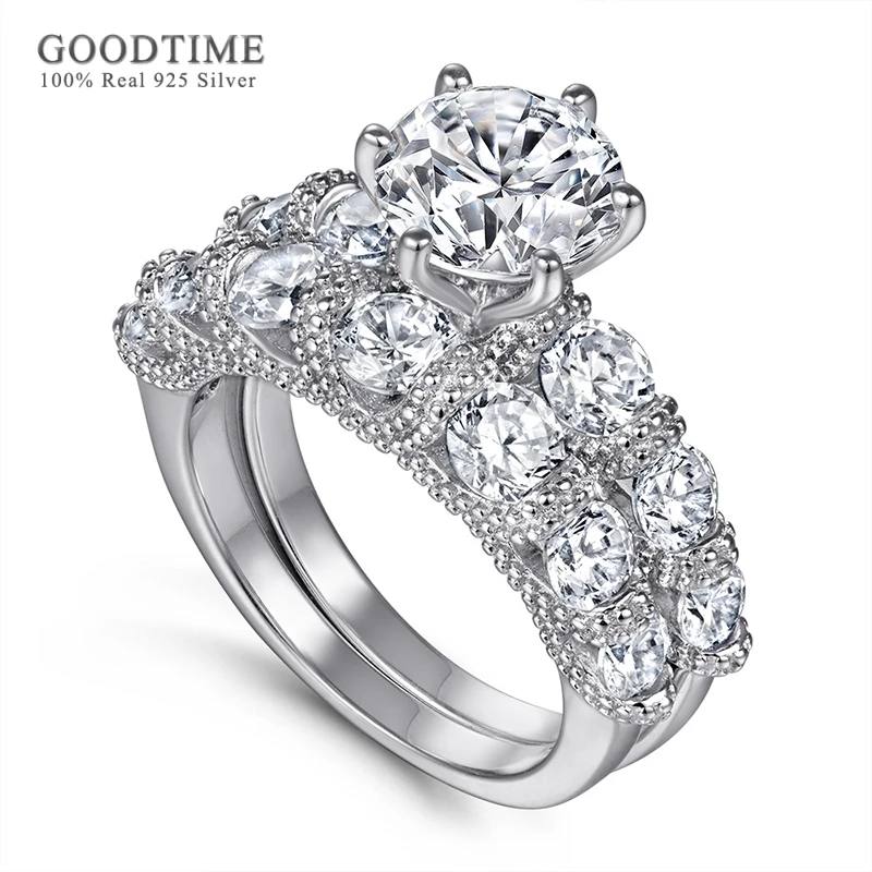 Luxury Pure 925 Sterling Silver Ring Set For Women Zircon Rhinestone Engagement Wedding Ring Anniversary Jewelry Accessories
Luxury Pure 925 Sterling Silver Ring Set For Women Zircon Rhinestone Engagement Wedding Ring Anniversary Jewelry Accessories