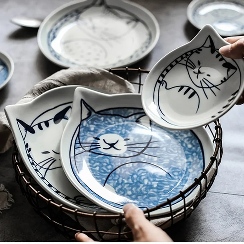 6/8 Inch Japanese Multi-style Cat Drop-shaped Ceramic Plate Home Kitchen Supplies Bone China Salad Dessert Dish Sauce Dish
6/8 Inch Japanese Multi-style Cat Drop-shaped Ceramic Plate Home Kitchen Supplies Bone China Salad Dessert Dish Sauce Dish