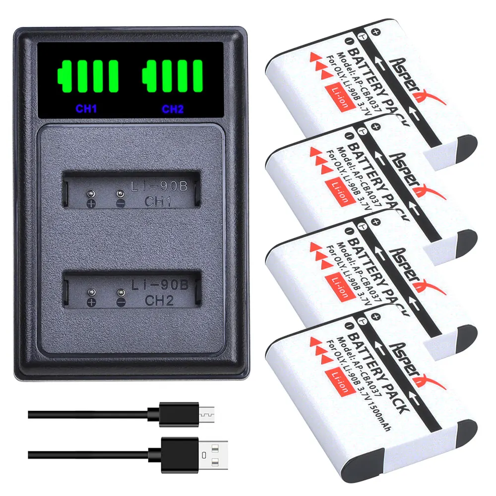 4x LI-90B LI 92B LI-92B Battery Bateria + Charger with Type C for Olympus Tough TG-1 iHS TG-2 iHS TG-3 TG-4 TG L20 SH50 iHS SH60
4x LI-90B LI 92B LI-92B Battery Bateria + Charger with Type C for Olympus Tough TG-1 iHS TG-2 iHS TG-3 TG-4 TG L20 SH50 iHS SH60