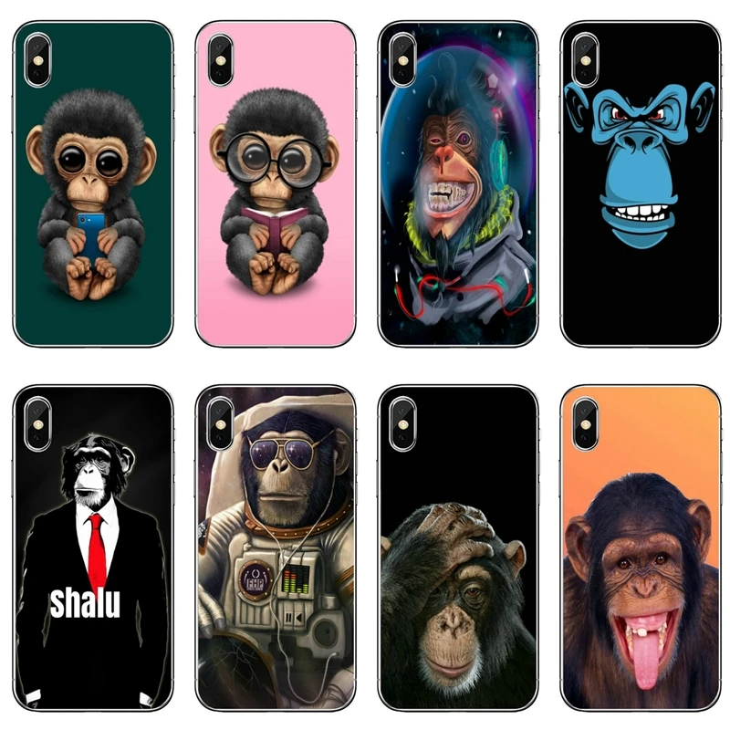 Милый мягкий чехол с рисунком обезьяны для телефона Huawei P20 P30 P40 Pro P10 P9 Lite Y5 Y6 Y7 Y9 P