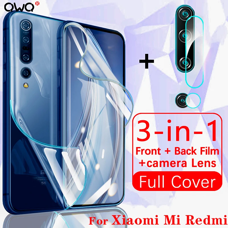 Передняя Задняя Гидрогелевая пленка для ксиоми Xiaomi Mi Redmi Note 8 7 6 5 K20 10 CC9 Pro 9 A3 Lite
