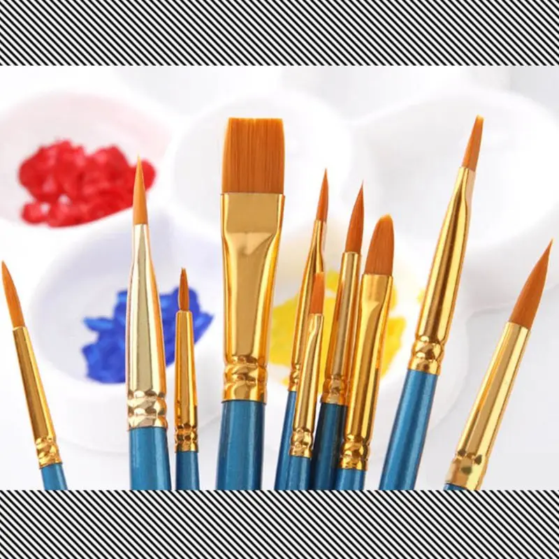 10Pcs Paint Brush Set Nylon Hair Brush for Acrylic Painting Oil Watercolor Paint K92C
10Pcs Paint Brush Set Nylon Hair Brush for Acrylic Painting Oil Watercolor Paint K92C