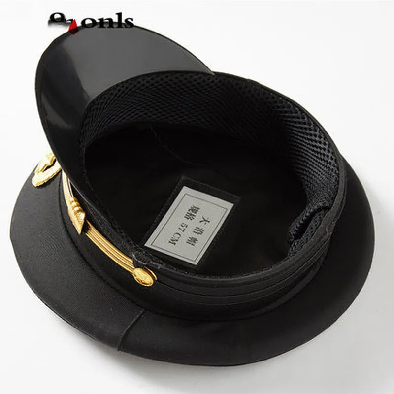 New Style Peaked Cap Property Security Da Gai Mao Da Yan Mao Black Protocol and Etiquette Doorman Yellow Edge Hat 2020
New Style Peaked Cap Property Security Da Gai Mao Da Yan Mao Black Protocol and Etiquette Doorman Yellow Edge Hat 2020