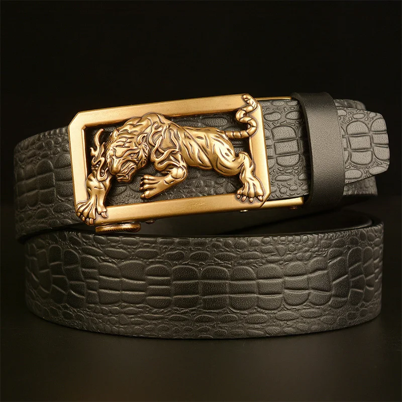 Mens Belts Genuine Leather Top Layer Cowhide Ferocious Tiger Automatic Buckle Newest Pattern Casual Belt Strap Belt For Male
Mens Belts Genuine Leather Top Layer Cowhide Ferocious Tiger Automatic Buckle Newest Pattern Casual Belt Strap Belt For Male