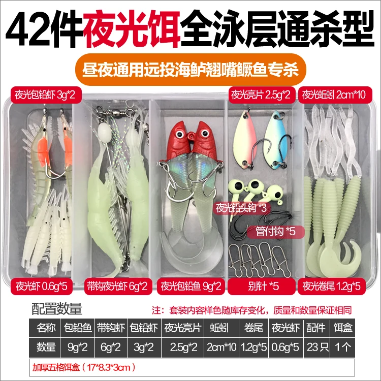 Luer Soft Lure Rolled Tail Pack Lead Soft Fish and Shrimp VIB Luminous Lure Tossing Sea Freshwater Fishing Sea Fishing Black
Luer Soft Lure Rolled Tail Pack Lead Soft Fish and Shrimp VIB Luminous Lure Tossing Sea Freshwater Fishing Sea Fishing Black