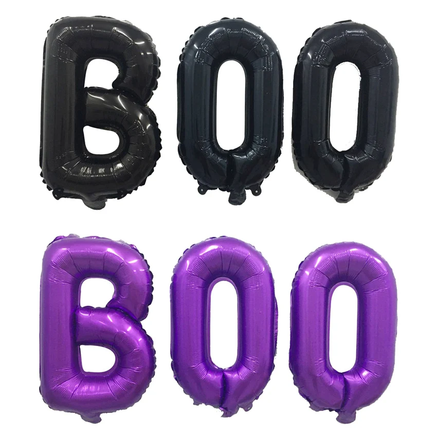 

3pc/set 16inch BOO Letter Foil Balloons Halloween party Decoration Ballon shopping Mall Party Bedroom Living Room Window Decor