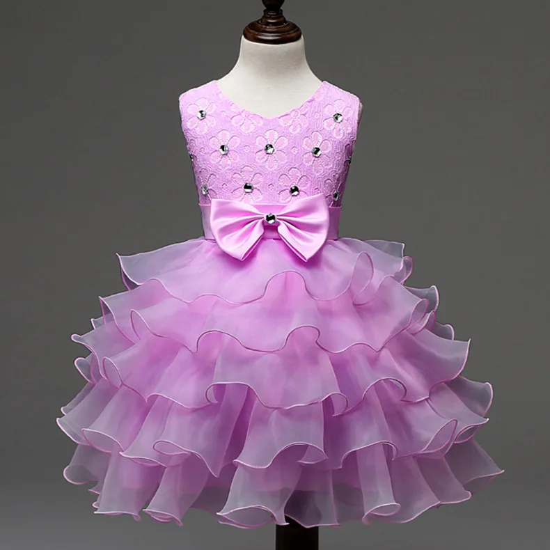 Детское мини-платье для девочек Тюлевое платье лавандового цвета свадьбы