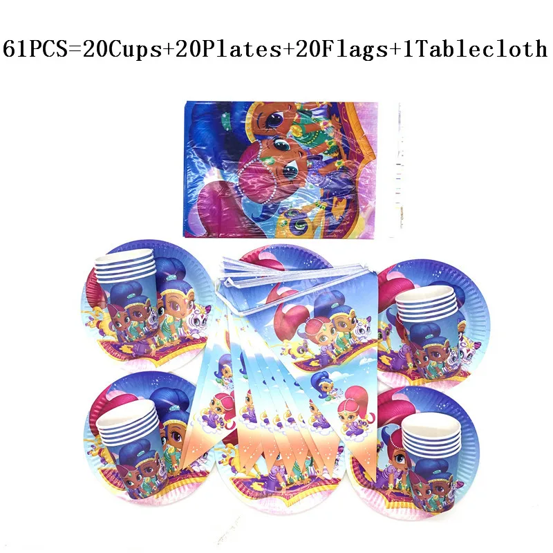 61/31Pcs Disney Shimmer and Shine Kids Favor Tableware Boy Girl Birthday Plates Cups Flag/Banner Table Cover Decorations Supply
61/31Pcs Disney Shimmer and Shine Kids Favor Tableware Boy Girl Birthday Plates Cups Flag/Banner Table Cover Decorations Supply