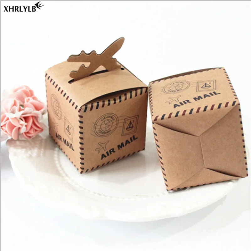 Фото Коробка для конфет XHRLYLB в европейском стиле коробка из крафт бумаги ретро свадьбы