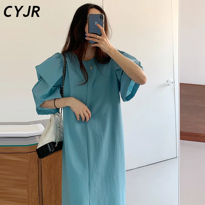 Dresses Women Summer Chic Korean Lace Up Loose Blue O Neck Puff Sleeve Split Dress Short Sleeve Vestido De Mujer Casual Retro
Dresses Women Summer Chic Korean Lace Up Loose Blue O Neck Puff Sleeve Split Dress Short Sleeve Vestido De Mujer Casual Retro