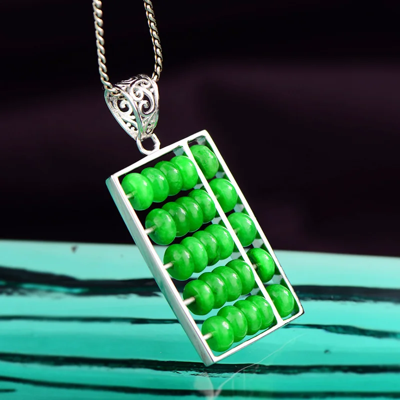 Genuine 925 Sterling Silver Jade Pendant For Women Chinese Abacus Personalized Lucky Pendant Charm Colgante Plata
Genuine 925 Sterling Silver Jade Pendant For Women Chinese Abacus Personalized Lucky Pendant Charm Colgante Plata