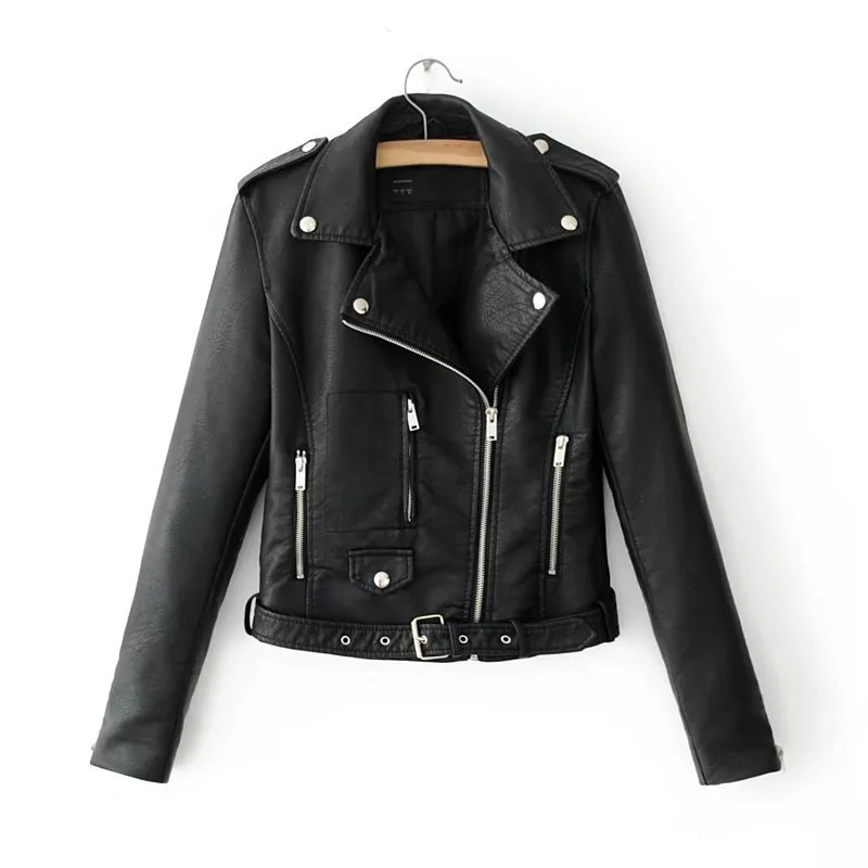 Spring Autumn women's clothing PU Leather women's Jacket Faux Soft Leather Coat Slim Rivet Zipper Motorcycle Jackets 8002
Spring Autumn women's clothing PU Leather women's Jacket Faux Soft Leather Coat Slim Rivet Zipper Motorcycle Jackets 8002