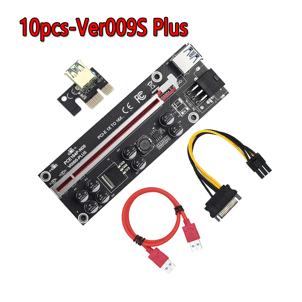 10pcs VER009 USB3.0 PCI-E Riser VER 009S PLUS Express 1X 4x8x 16x Extender pcie Riser Adapter Card SATA 15pin to 6pin Power
10pcs VER009 USB3.0 PCI-E Riser VER 009S PLUS Express 1X 4x8x 16x Extender pcie Riser Adapter Card SATA 15pin to 6pin Power