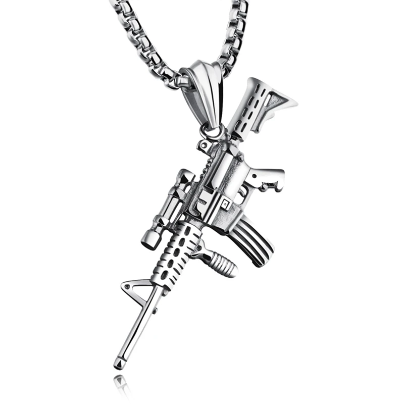 Stainless Steel Gold Sniper Rifle Gun Pendant Necklace Arms Gold Hip Hop Gun Necklace Jewelry Gift For Him with Chain
Stainless Steel Gold Sniper Rifle Gun Pendant Necklace Arms Gold Hip Hop Gun Necklace Jewelry Gift For Him with Chain