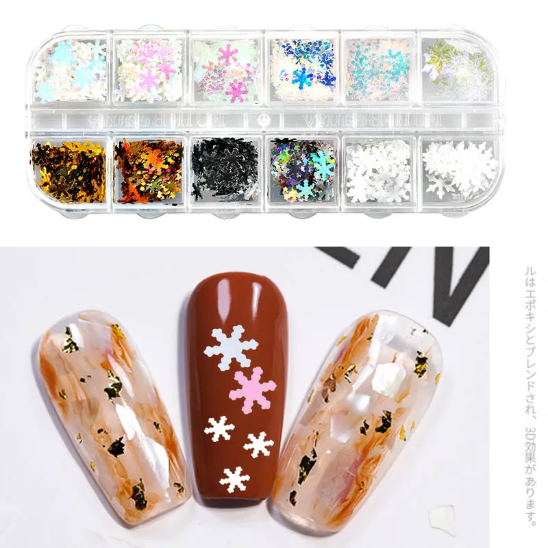 12 cells/ box Holographic Xmas Snowflakes Nail Sequins Flakes 3D Nail Art Glitter Laser AB Colorful Manicure Decorations
12 cells/ box Holographic Xmas Snowflakes Nail Sequins Flakes 3D Nail Art Glitter Laser AB Colorful Manicure Decorations