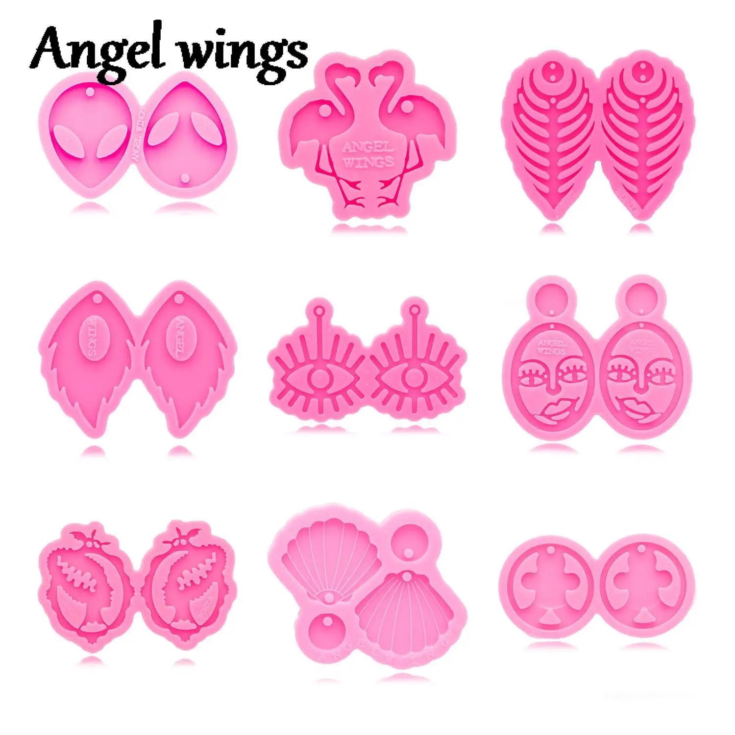 DY0317 Shell/Alien/Flamingo/Woman Face Earrings Resin Mold, Art DIY Silicone Craft Molds To for Epoxy Resin Jewellery
DY0317 Shell/Alien/Flamingo/Woman Face Earrings Resin Mold, Art DIY Silicone Craft Molds To for Epoxy Resin Jewellery
