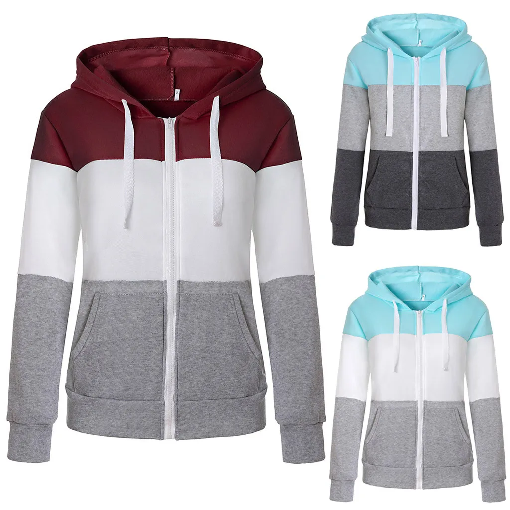 Color Contrast Patchwork Women Hoodies Casual Long Sleeve Thin Zip Up Drawstring Autumn And Winter Pocket Lady Hoodies Худи
Color Contrast Patchwork Women Hoodies Casual Long Sleeve Thin Zip Up Drawstring Autumn And Winter Pocket Lady Hoodies Худи