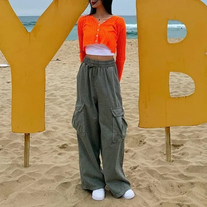 Cargo Pants Girl Spring/Autumn Chic Vintage Handsome Loose High Waist Wide Leg Pants Casual Trouser Female
Cargo Pants Girl Spring/Autumn Chic Vintage Handsome Loose High Waist Wide Leg Pants Casual Trouser Female