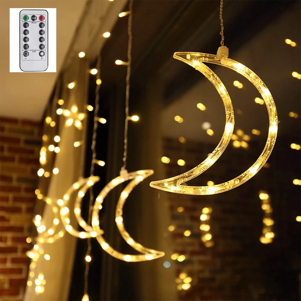Garland Moon Star LED Lamp Fairy Curtain Light Room Garlands Christmas Bedroom Curtains New Year Wedding Fairy Home Decor 
Garland Moon Star LED Lamp Fairy Curtain Light Room Garlands Christmas Bedroom Curtains New Year Wedding Fairy Home Decor