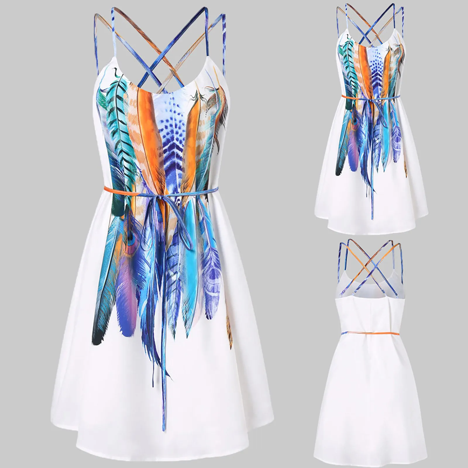 Sexy Print Bandage Spaghetti Strap Mini Dress Women's Party Dress Backless Loose Dress Femme Casual Sleeveless Dresses Vestidos
Sexy Print Bandage Spaghetti Strap Mini Dress Women's Party Dress Backless Loose Dress Femme Casual Sleeveless Dresses Vestidos