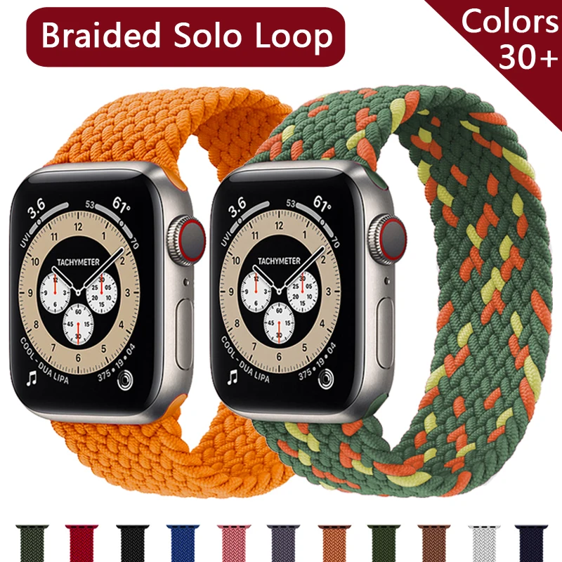 Braided Solo Loop For Apple Watch band 44mm 40mm 42mm 38mm Fabric Nylon Elastic Belt Bracelet iWatch Series 3 4 5 SE 6 Strap
Braided Solo Loop For Apple Watch band 44mm 40mm 42mm 38mm Fabric Nylon Elastic Belt Bracelet iWatch Series 3 4 5 SE 6 Strap