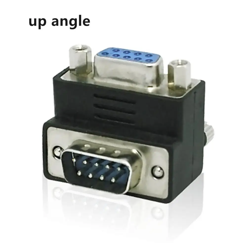 RS232 D-Sub 9 Pin Male To Female 90 degree Angle screw type Nut type extension Adapter
RS232 D-Sub 9 Pin Male To Female 90 degree Angle screw type Nut type extension Adapter