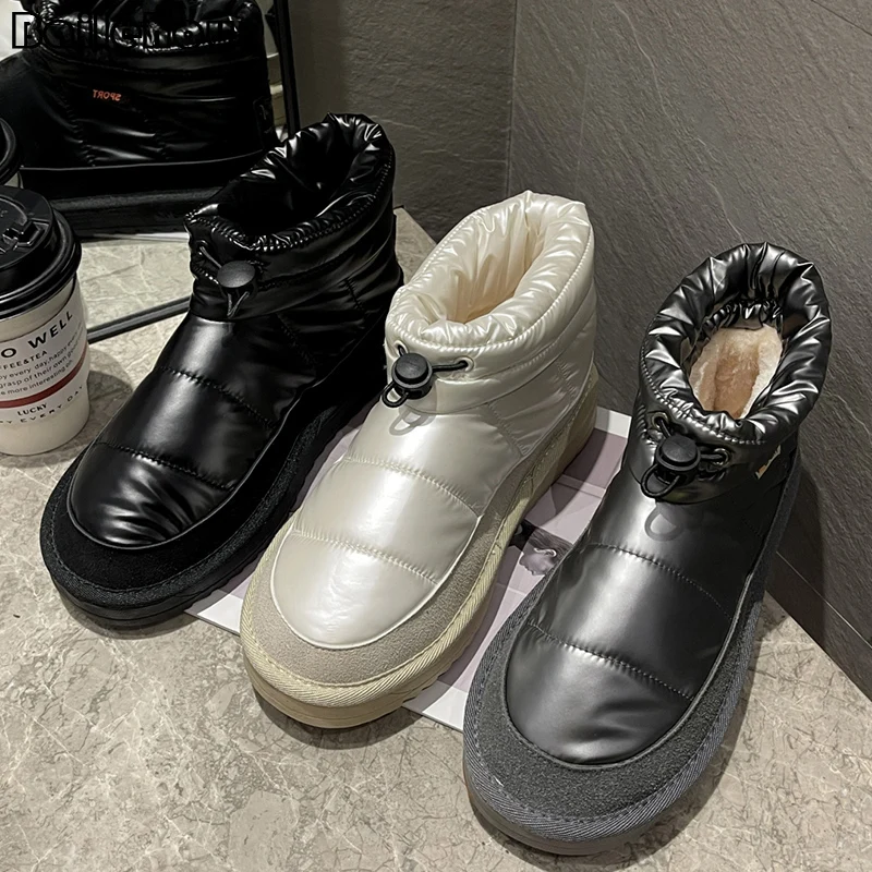 Женские ботинки на плоской подошве, зимние короткие ботинки с плюшевой подкладкой, теплая обувь на резиновой платформе, 2021
Женские ботинки на плоской подошве, зимние короткие ботинки с плюшевой подкладкой, теплая обувь на резиновой платформе, 2021