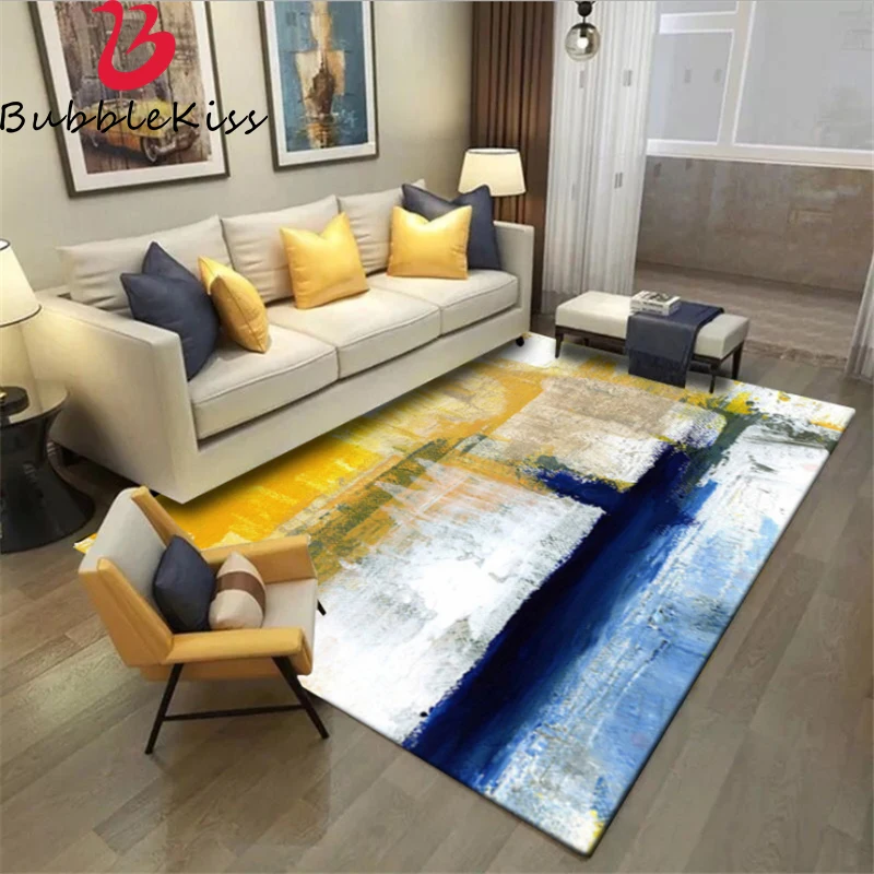

Bubble Kiss Nordic Abstract Art Oil Painting Pattern Rug Anti-wrinkle Home Carpets For Living Room Study Room Non-slip Mats