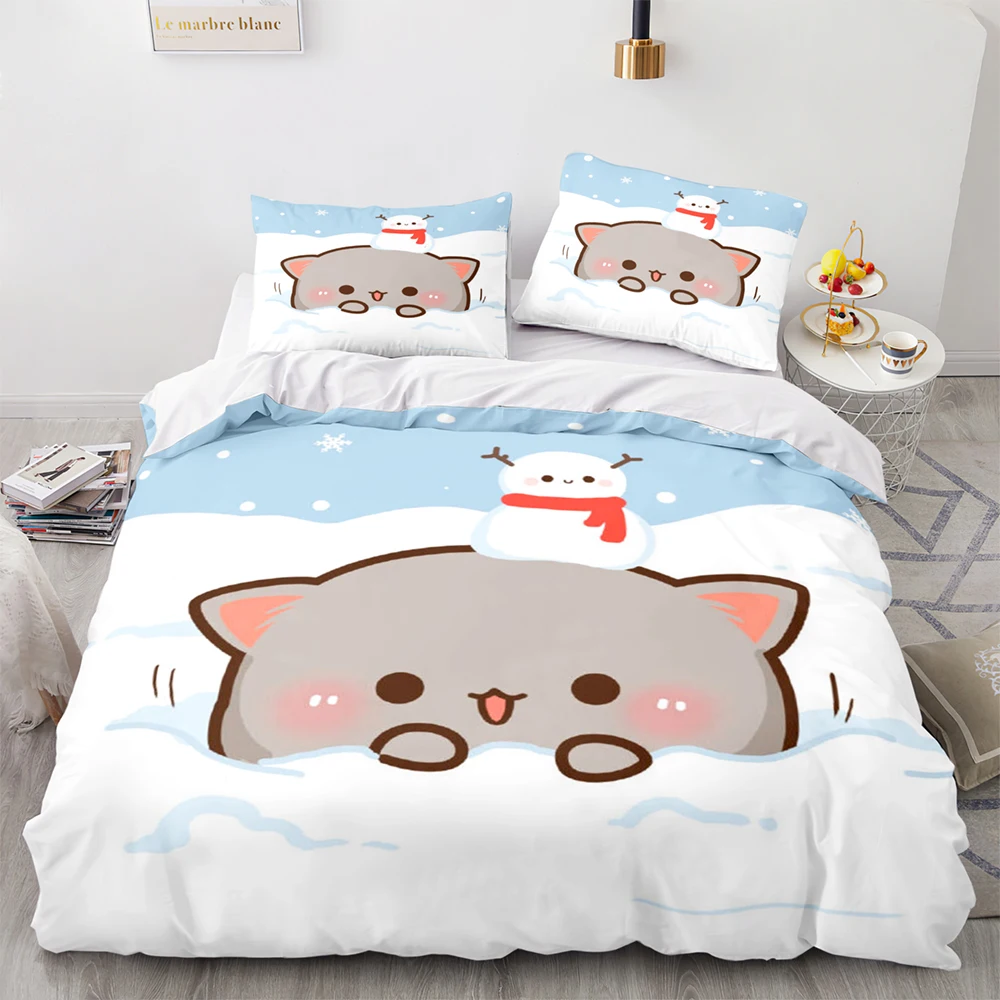 Peach Cat Quilt Cover Set 3Pc Bedding Set Goma Cute Cats Duvet Cover Set Bedclothes Single Double Queen King size Qulit Cover
Peach Cat Quilt Cover Set 3Pc Bedding Set Goma Cute Cats Duvet Cover Set Bedclothes Single Double Queen King size Qulit Cover