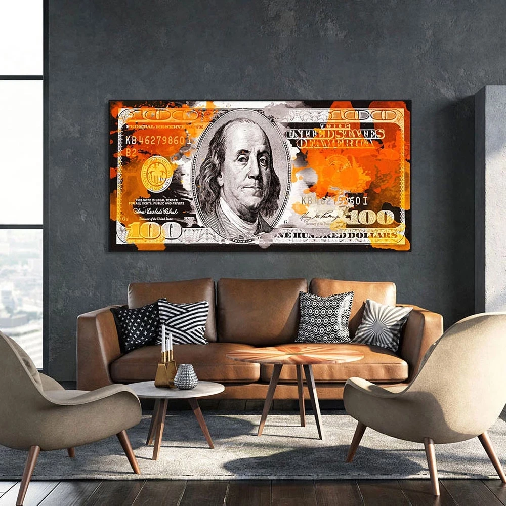 New Arrival Gold Black Figure Burning Dollar Wall Art Money Picture Abstract Poster Canvas Painting Home Decor For Living Room
New Arrival Gold Black Figure Burning Dollar Wall Art Money Picture Abstract Poster Canvas Painting Home Decor For Living Room