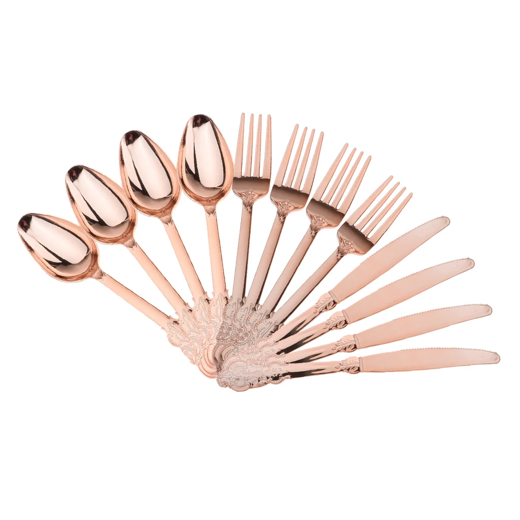 12pcs Disposable Flatware Bulk Pack Plastic Forks Spoons Knifes Party Tableware Supplies Rose Gold Party Supplies
12pcs Disposable Flatware Bulk Pack Plastic Forks Spoons Knifes Party Tableware Supplies Rose Gold Party Supplies