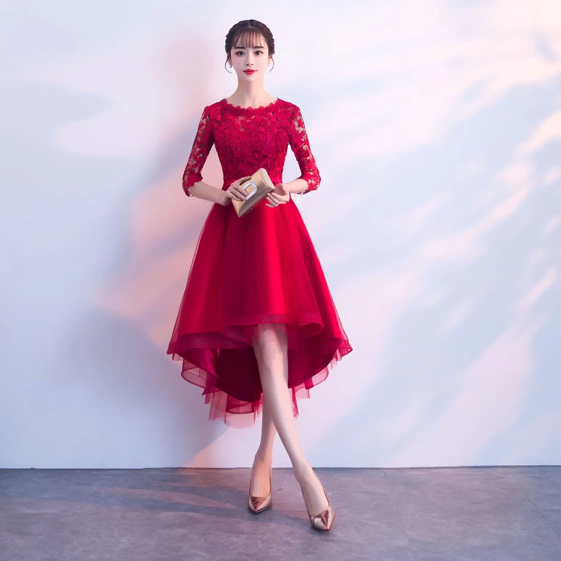 Burgundy Long Evening Gowns 2019 New Arrival Elegant Casual Lace Dress Party Formal Half Sleeve Robe De Soiree
Burgundy Long Evening Gowns 2019 New Arrival Elegant Casual Lace Dress Party Formal Half Sleeve Robe De Soiree