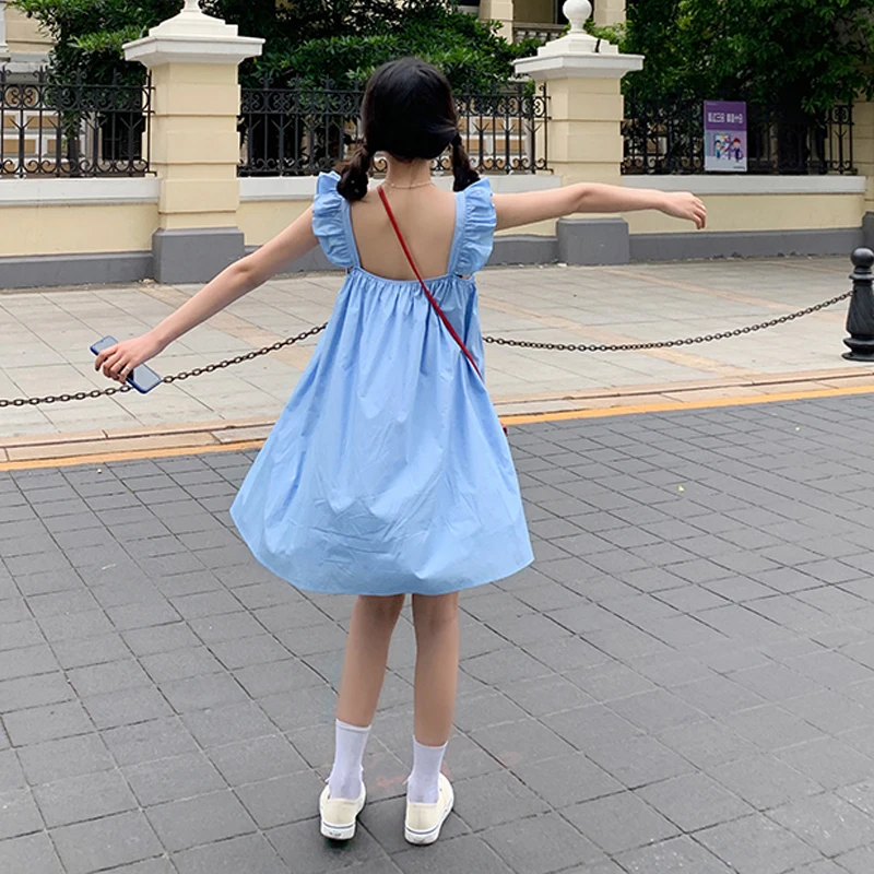 Suspender Dress Loose Korean Fashion Clothing For Womens Street Kawaii Clothes Japanese Style Lolita Cute Clothes Blue White
Suspender Dress Loose Korean Fashion Clothing For Womens Street Kawaii Clothes Japanese Style Lolita Cute Clothes Blue White