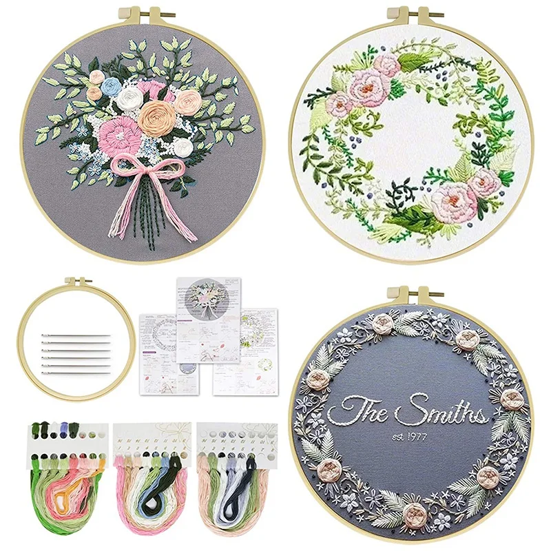 Embroidery Starter Kit, with Pattern, 3 Sets of Full Series of Cross Stitch Kit, Plant Printing Embroidery Kit
Embroidery Starter Kit, with Pattern, 3 Sets of Full Series of Cross Stitch Kit, Plant Printing Embroidery Kit