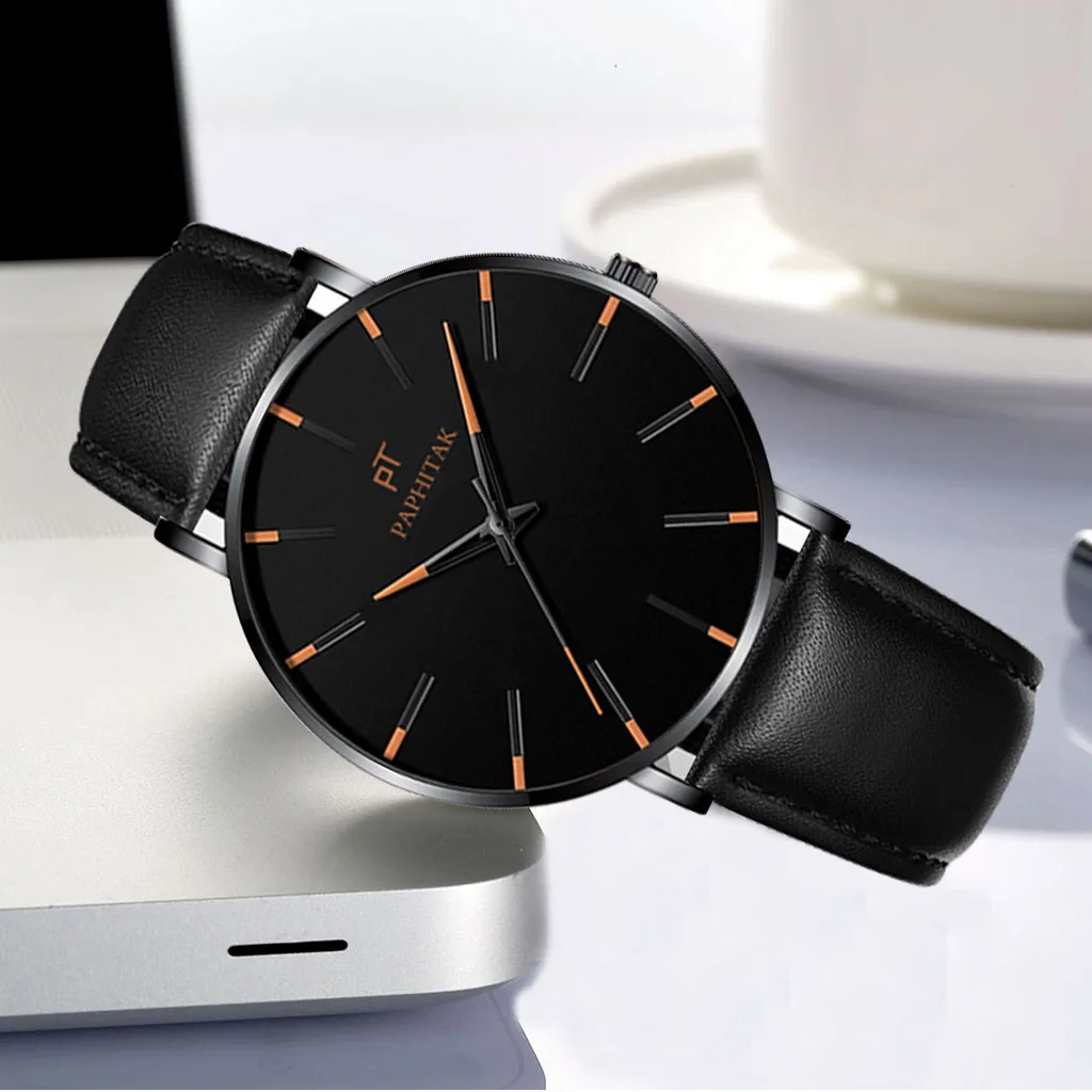 

Brand Luxury Casual Leatather Watch Round Pointer Quartz Analog Wrist Watch Unisex Sport Watch Fashion Date Clock Reloj Hombre