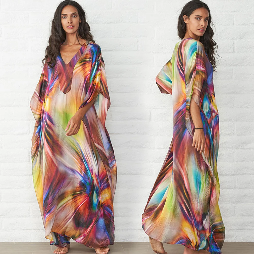 2020 Quick-Drying Beach Cover Ups Bohemian Women Beachwear Kaftan Beach Dress Batwing Sleeve Oversize Holiday Beach Pareos
2020 Quick-Drying Beach Cover Ups Bohemian Women Beachwear Kaftan Beach Dress Batwing Sleeve Oversize Holiday Beach Pareos