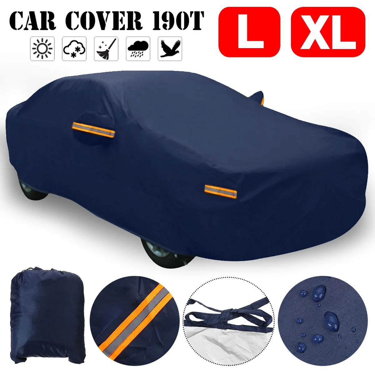 190T Full Car Cover Snow Cover Waterproof Anti UV Sunshade Auto Dust Resistant Protection For Cadillac/Audi A4/Peugeot 307/VW
190T Full Car Cover Snow Cover Waterproof Anti UV Sunshade Auto Dust Resistant Protection For Cadillac/Audi A4/Peugeot 307/VW