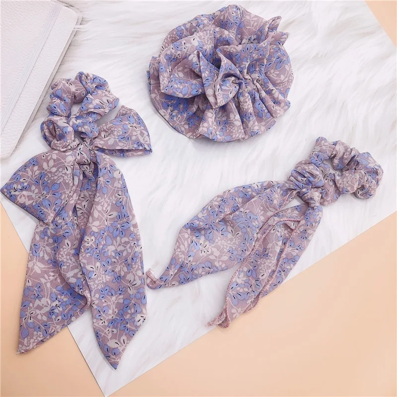 Korean Fashion Women's Ponytail Hair Accessories Sweet Girl Purple Floral Chiffon Ribbon Large girl hair accessories
Korean Fashion Women's Ponytail Hair Accessories Sweet Girl Purple Floral Chiffon Ribbon Large girl hair accessories