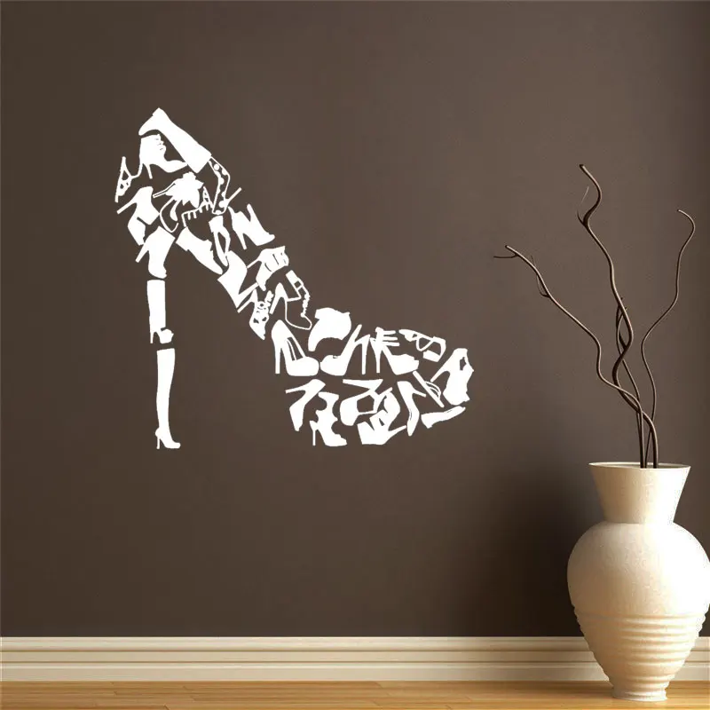 Creative Design High Heel Fashion Shoes Store Window Decals Vinyl Wall Sticker Home Decor Girls Bedroom Wallpaper DW6479
Creative Design High Heel Fashion Shoes Store Window Decals Vinyl Wall Sticker Home Decor Girls Bedroom Wallpaper DW6479