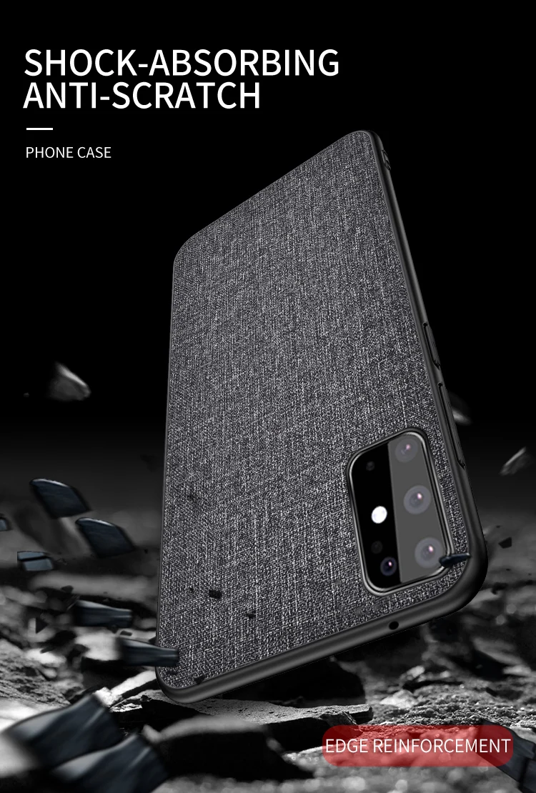 For Samsung Galaxy A51 Case Fabric Cloth Matte Phone Cover S20 Plus Note 20 Ultra A71 A31 A41 A81 A91 Back Cases Silicone Coque | Мобильные
