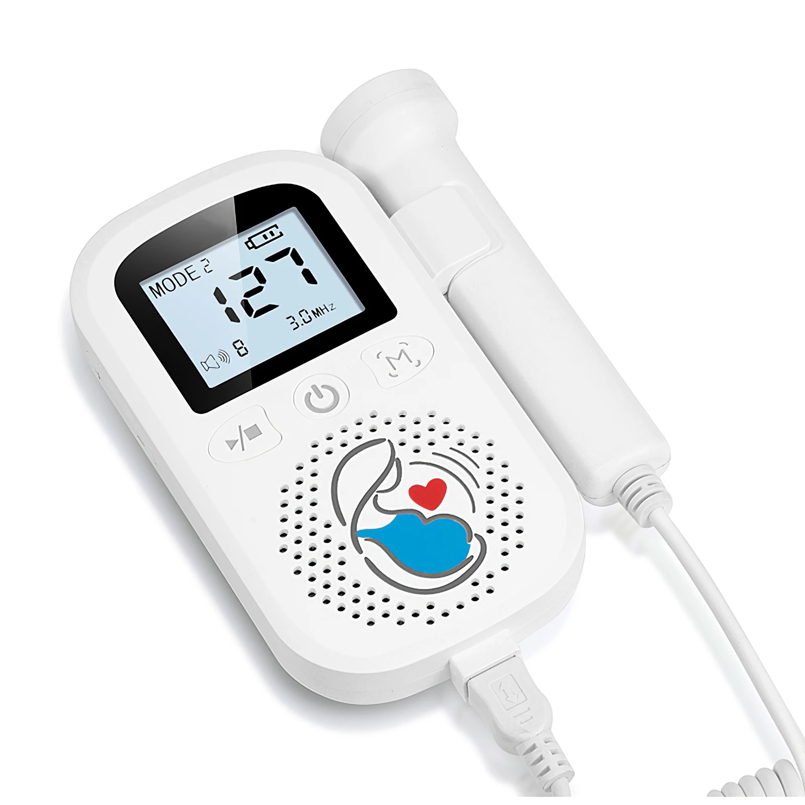 Digital Fetal Doppler Ultrasound Sound Baby Heartbeat Detector Monitor LED Digital Prenatal Pocket Fetal Doppler Stethoscope
Digital Fetal Doppler Ultrasound Sound Baby Heartbeat Detector Monitor LED Digital Prenatal Pocket Fetal Doppler Stethoscope