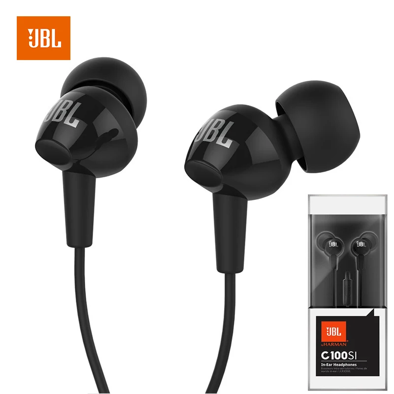 JBL-C100SI Проводные стереонаушники глубокие басы аудио устройство для музыки и