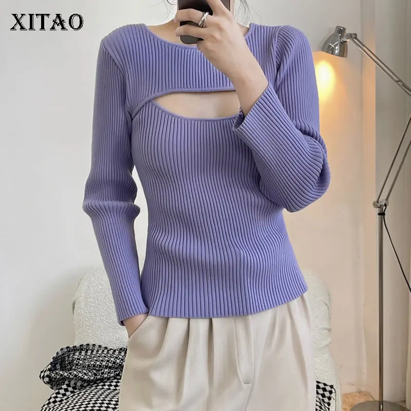 XITAO Casual Women Sweater Autumn New Arrival Fashion Temperament Solid Color Slim Hollow Patchwork O-neck Pullover GWJ0037
XITAO Casual Women Sweater Autumn New Arrival Fashion Temperament Solid Color Slim Hollow Patchwork O-neck Pullover GWJ0037